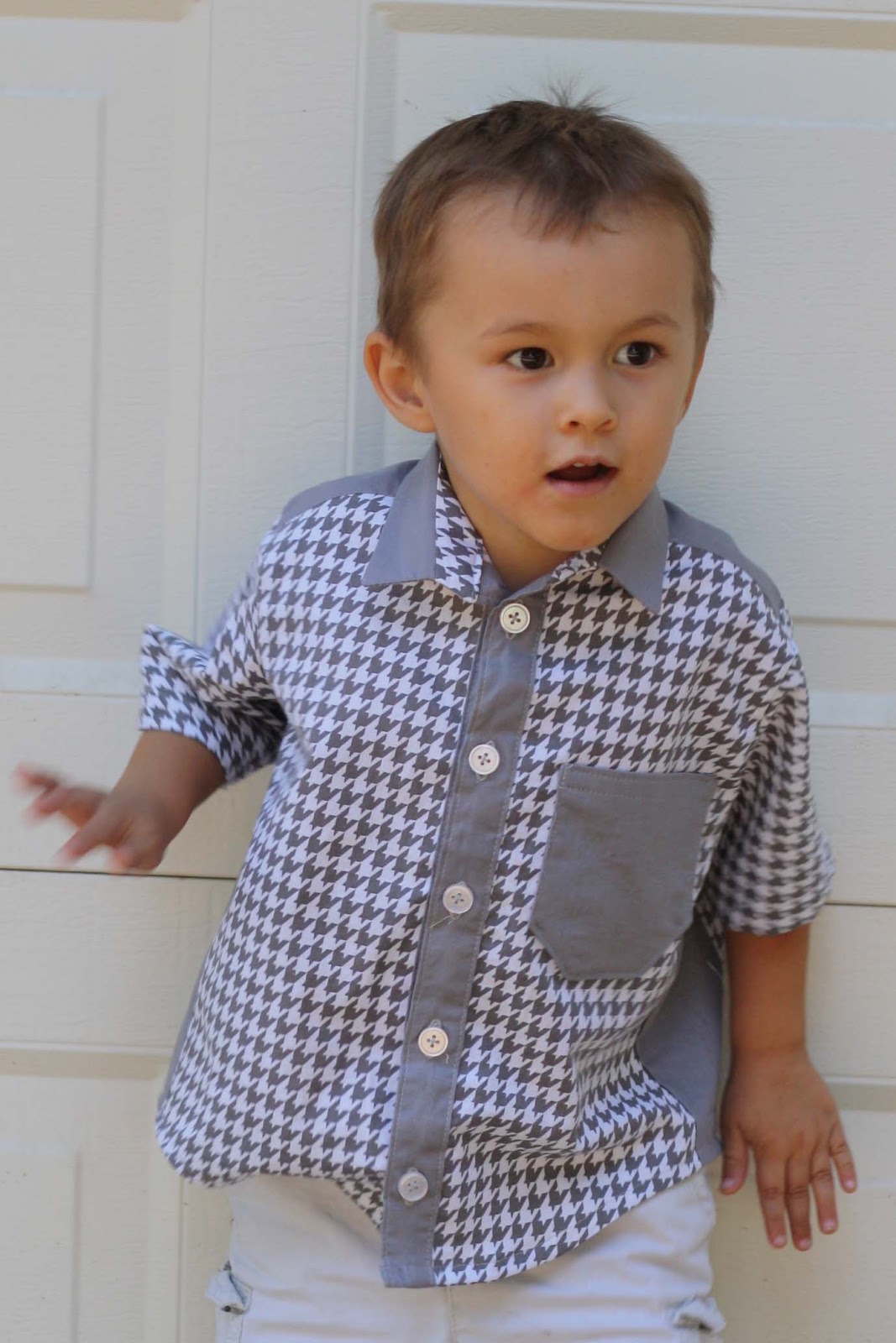 Tater's Gray Houndstooth Shirt - Melly Sews
