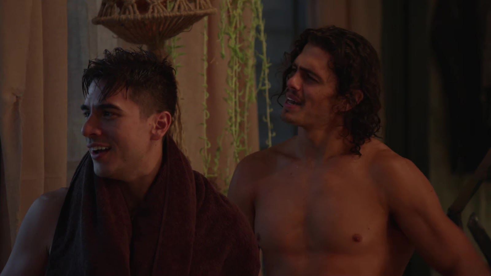 Tommy Martinez, Michael Galante and Josh Spence shirtless in Good Trouble 1...