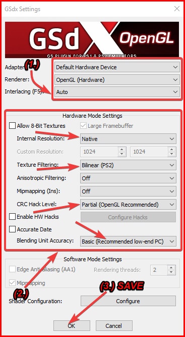 Hardware settings