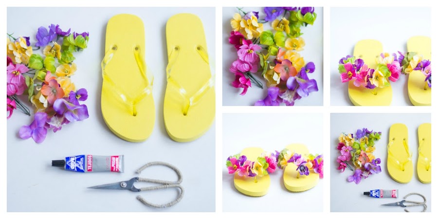 Chanclas flores diy