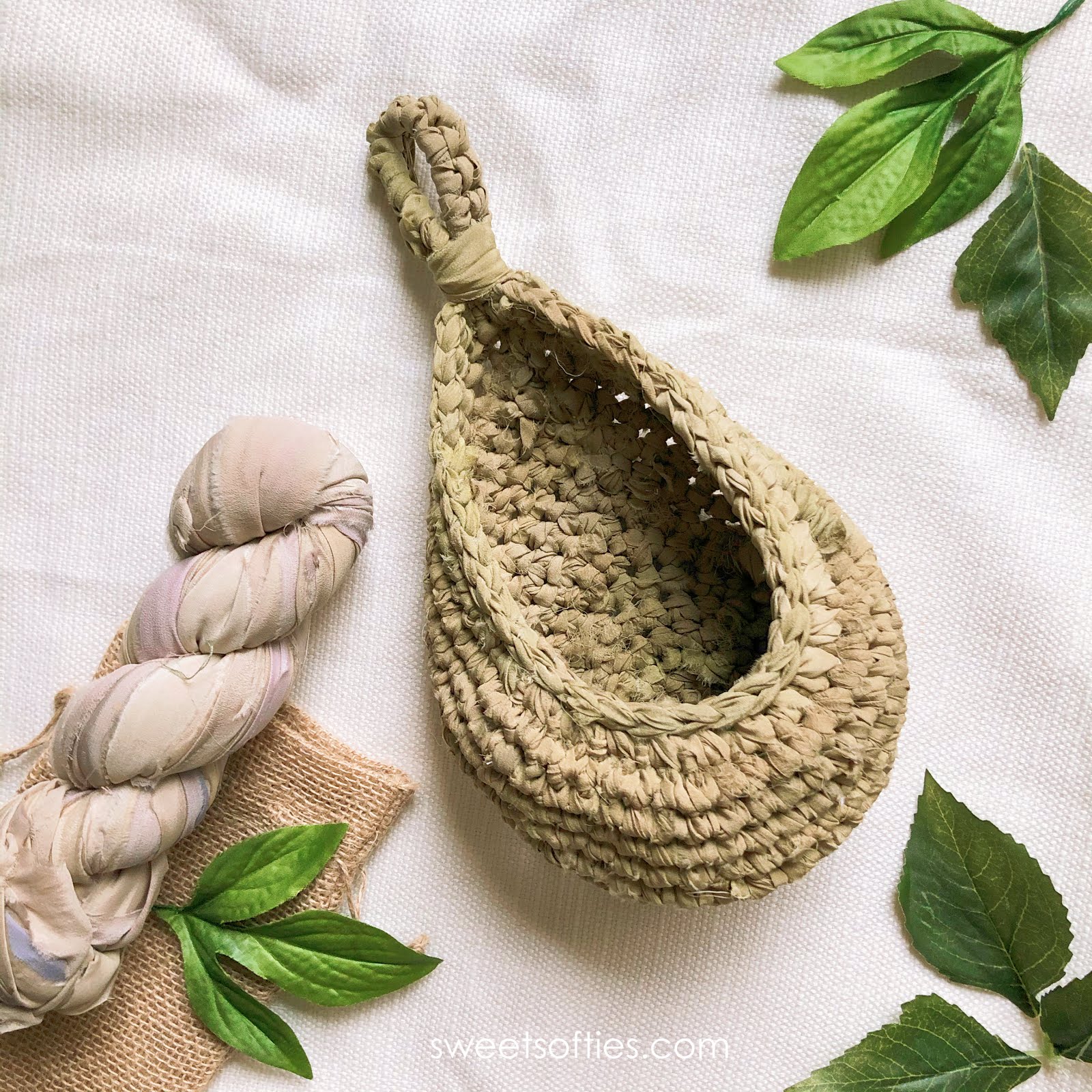 Hanging Crochet Rope Basket - CROCHET PATTERN