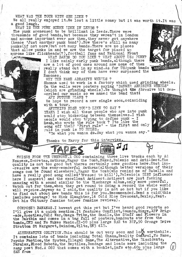 we cause havoc wherever we go..!! abrasive wheels army song 7 inch