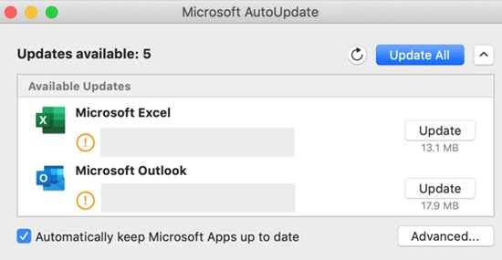 Microsoft AutoUpdate "An update is already in progress" error on macOS