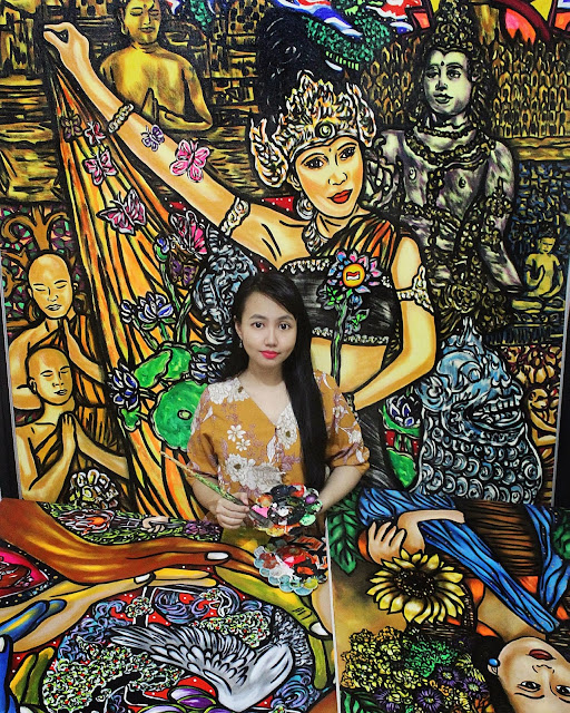 seniman muda pelukis wanita perupa indonesia