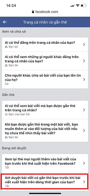 Thiết lập quyền riêng tư trên facebook bằng điện thoại