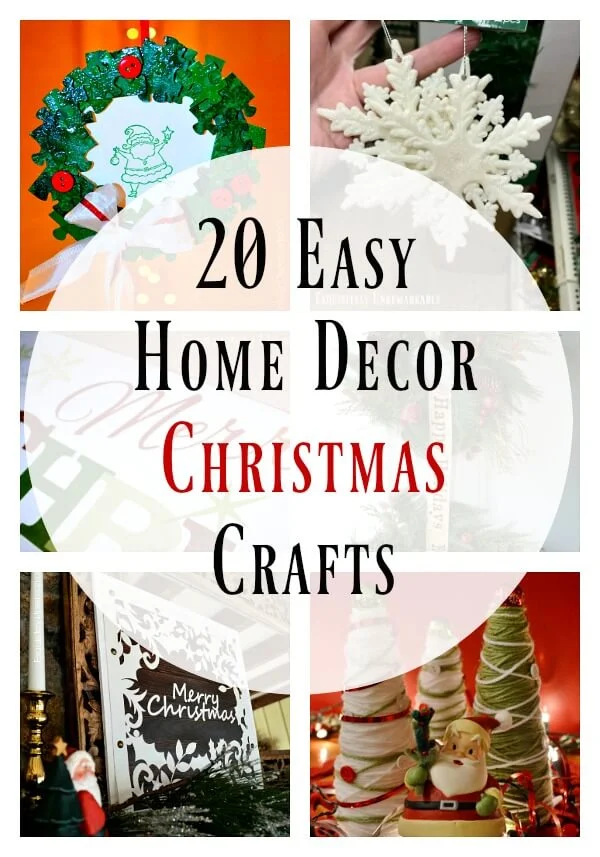 20 Easy Home Decor Christmas Crafts Text overlay for Pinterest Graphic