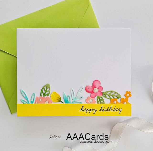 Floral fringe W plus 9 stamps, AAA Cards,CAS card,Copic markers,Birthday card,floral card,simon says stamps, Quillish