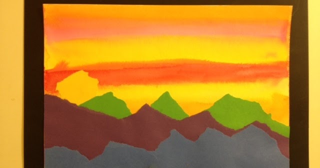 Tinker Around: Torn Paper Landscape Sunsets