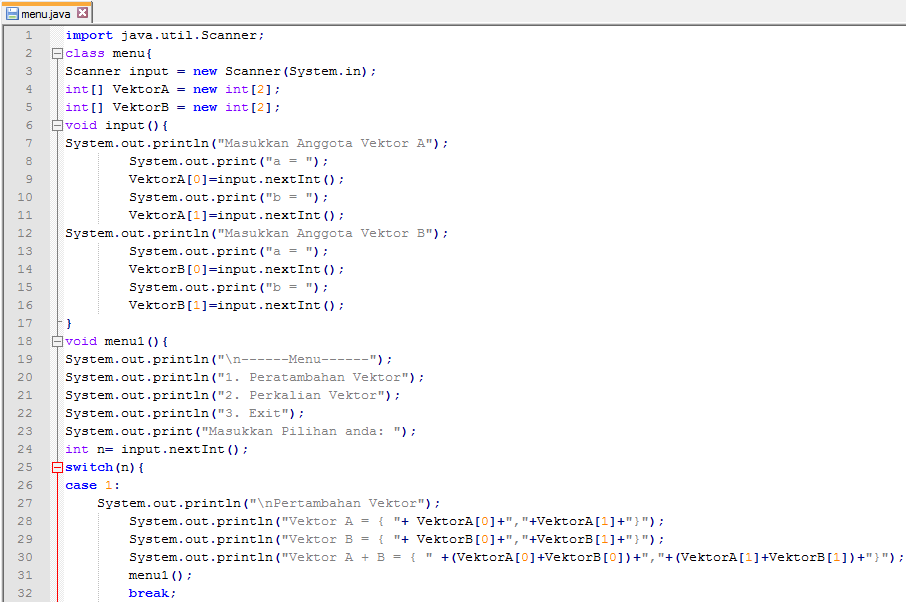 KISAH PERJALANAN: Program Vektor dengan Java