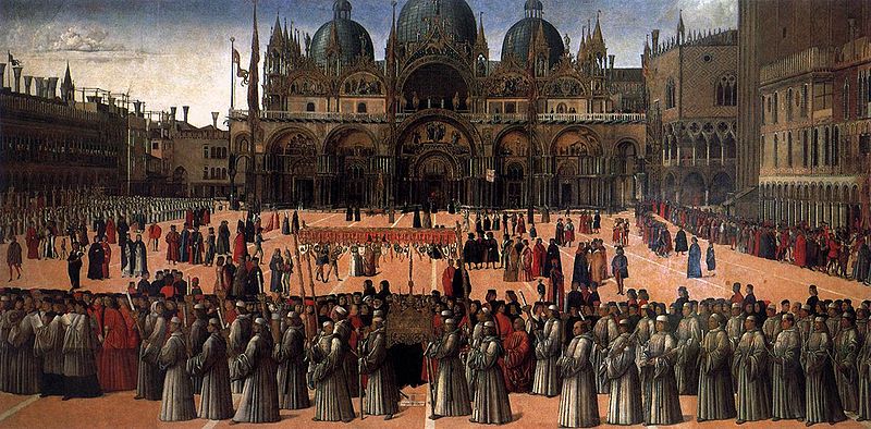 1496.Gentile Bellini, Processione in Piazza San Marco, Gallerie dell'Accademia