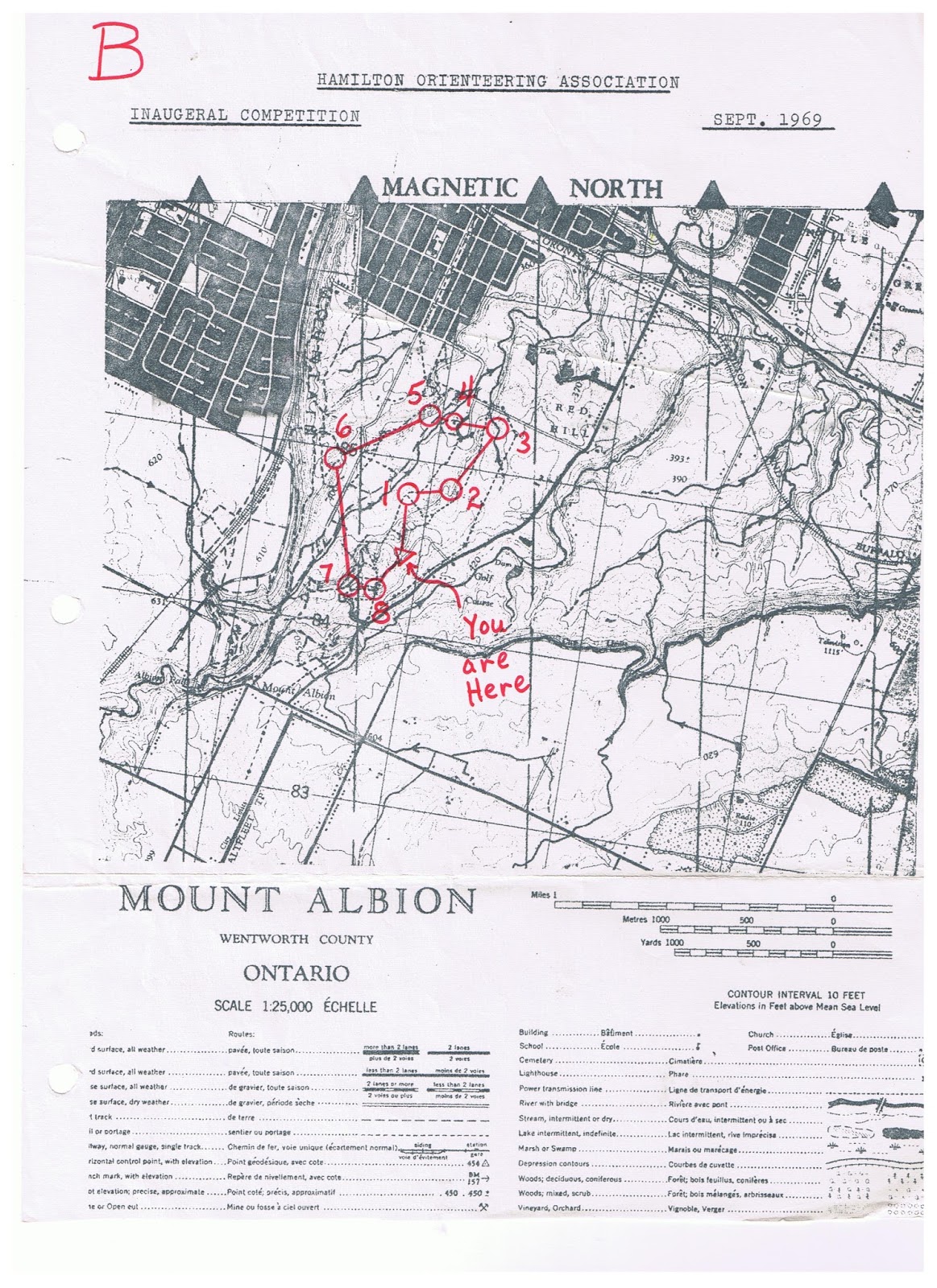 Orienteering Canada 50th Anniversary Historical Collection Map