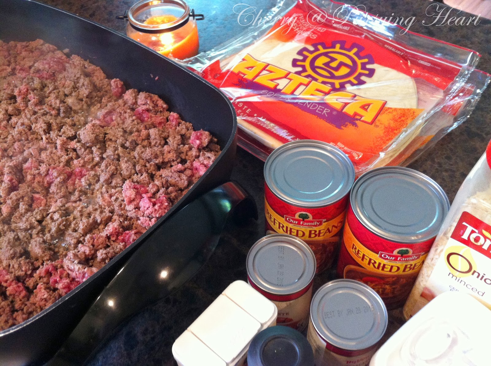 Pursuing Heart Beef and Bean Burritos {Freezer Fare}