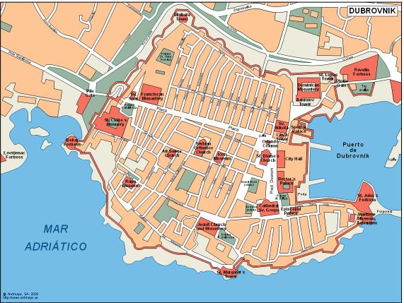Dubrovnik Street Map - Dubrovnik1