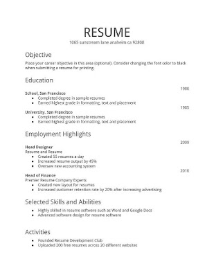 how to create resume in computer