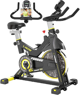 Pooboo L-Now D525LM Indoor Cycling Bike in Black or Black/Yellow with friction resistance, image, review features & specifications