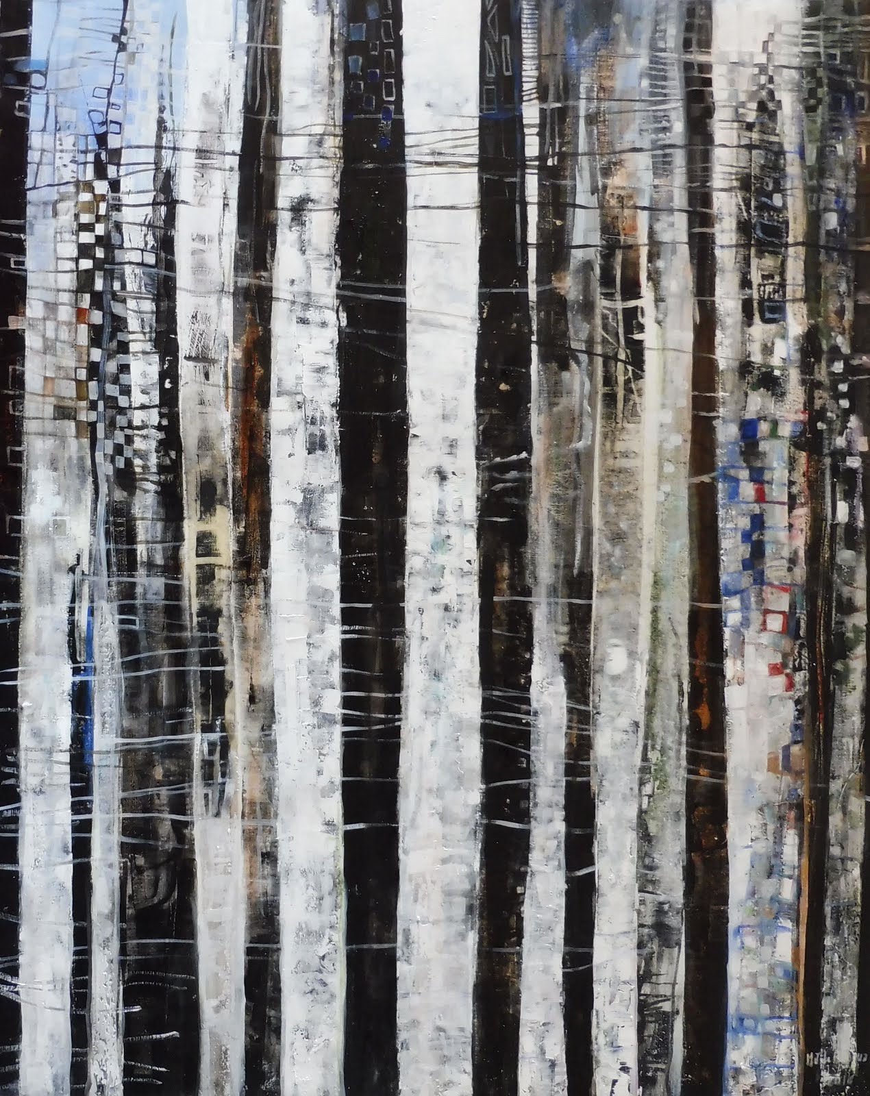 Le bois de bouleaux - 73 x 92 cm - 2016