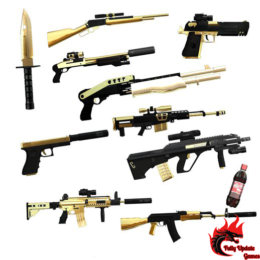 GTA San Golden Weapon Pack With Double Hand Mod