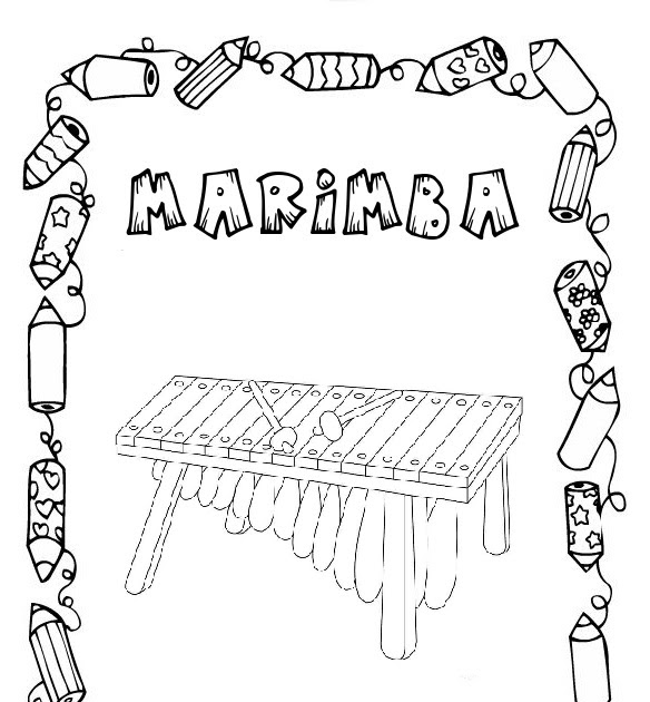 Dibujo de Marimba para colorear COLOREA TUS DIBUJOS