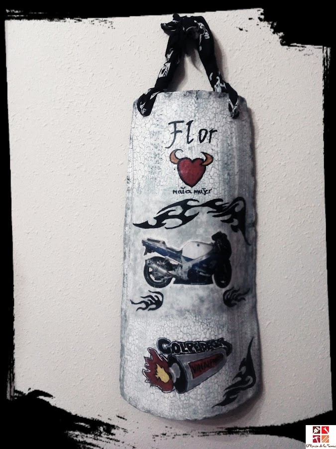 teja con craquelado y transfer