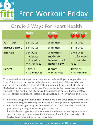365fitt: Free Workout Friday: Cardio 3 Ways for Heart Health
