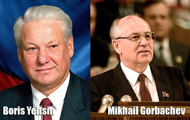 Foto Gorbachev dan Boris Yeltsin