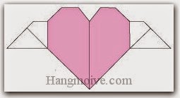 Bước 10: Hoàn thành cách xếp trái tim có cánh bằng giấy theo phong cách origami.