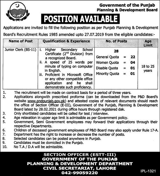 planning-development-department-punjab-jobs-2021-application-form