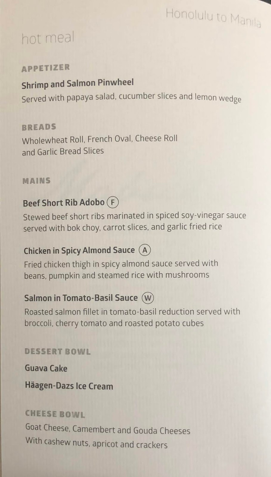 GREAT EATS HAWAII PHILIPPINES AIRLINES HONOLULU TO MANILA