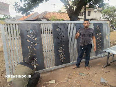 Pintu Pagar Plat Besi Cutting Laser pesanan Bpk Umar Fauzi di Cilegon Banten Pintu Pagar Plat Besi Cutting Laser pesanan Bpk Umar Fauzi di Cilegon Banten