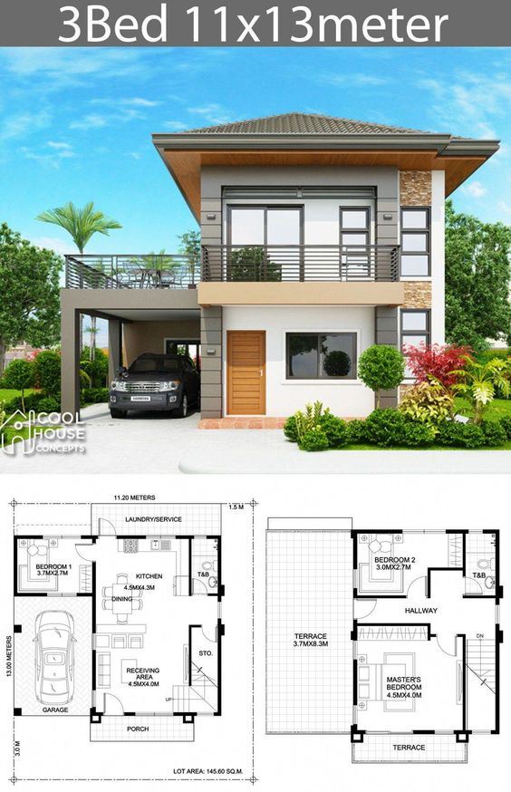 Koleksi Desain Denah Rumah 2 Lantai Lengkap Dengan Tampak
