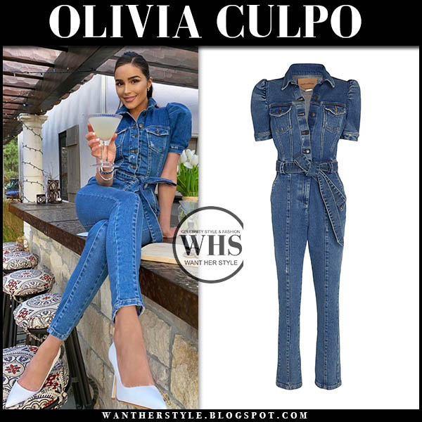 Olivia Culpo in denim jumpsuit on May 13 ~ I want her style - What