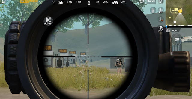 A player using 8X Scope in Training Grounds