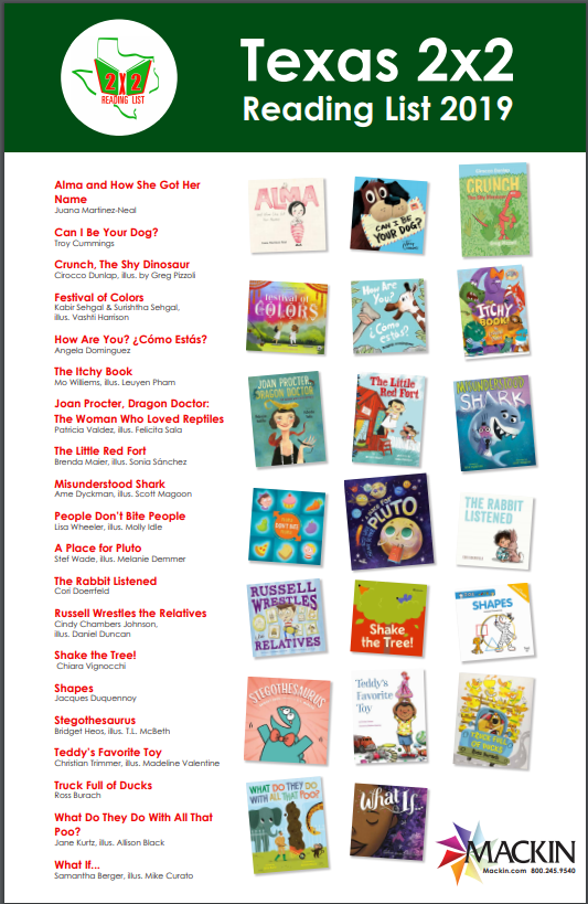 Pink Library Zone Texas 2x2 Reading List 20192020 Grades K2