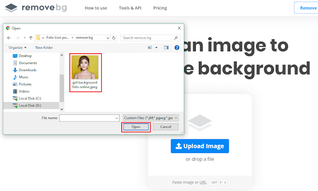 Remove Background Online dari Foto menjadi Merah atau Biru ONLINE dengan remove bg - background biru dan background merah
