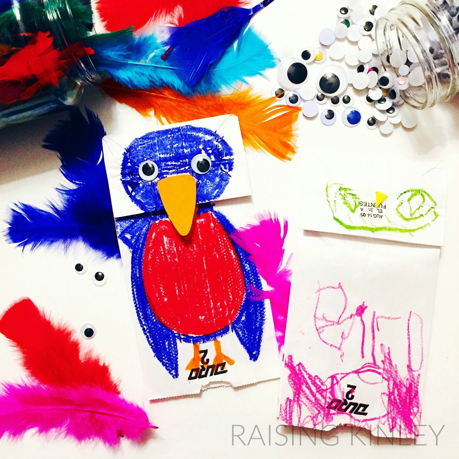 INVITATION TO CREATE PAPER BAG BIRD PUPPETS Raising Kinley