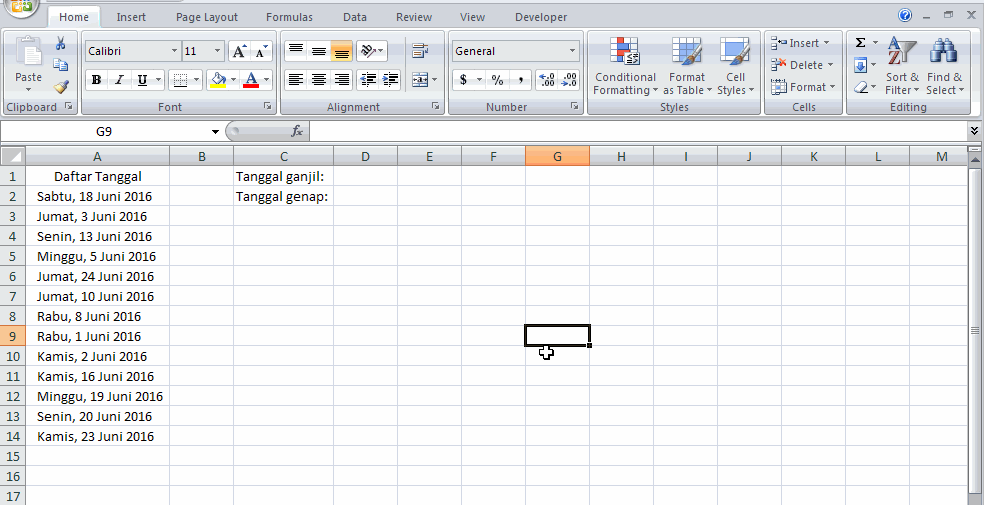 Fungsi MOD Excel untuk menentukan angka genap atau ganjil