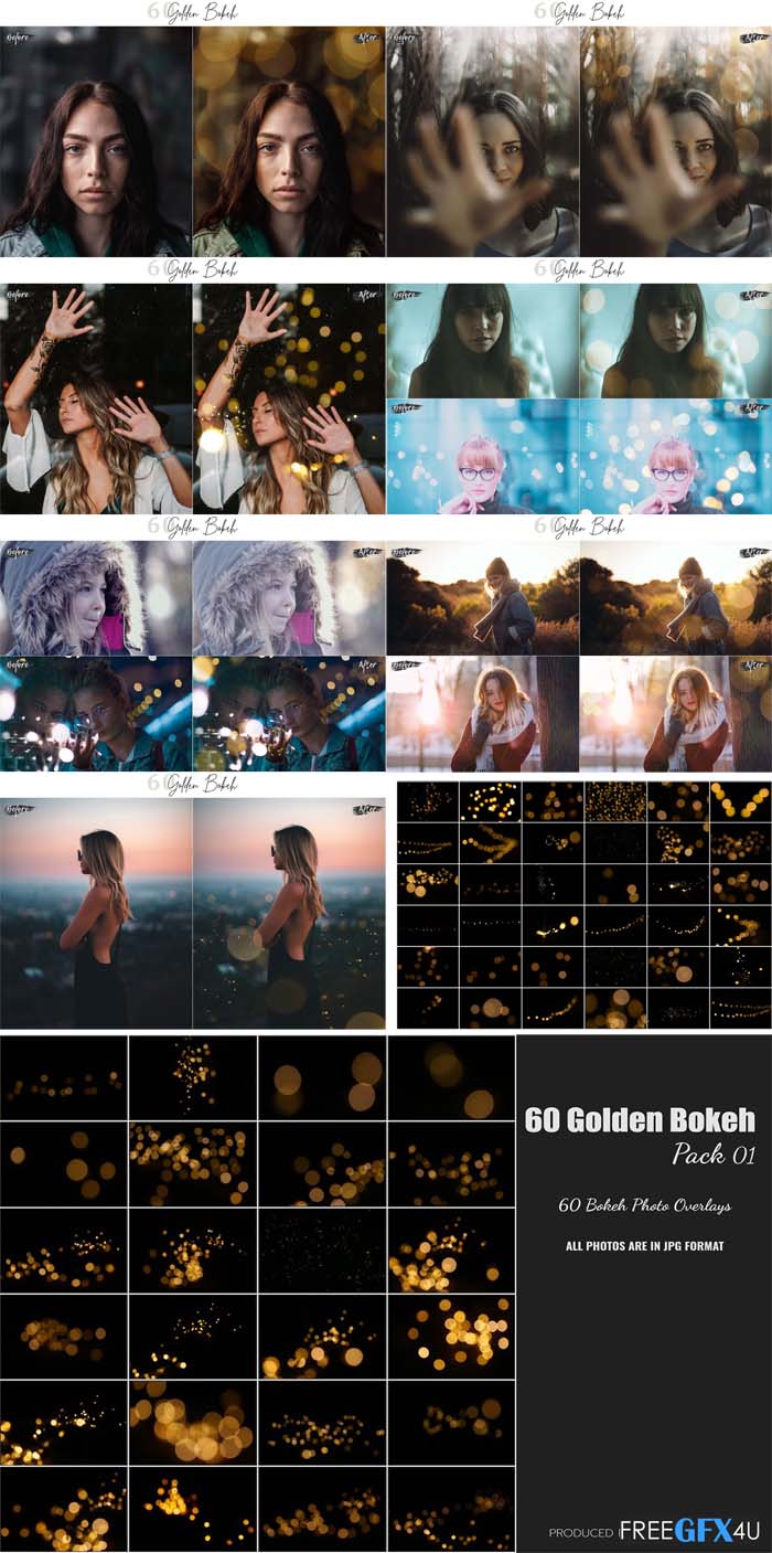 60 Golden Bokeh Pack 01 lights