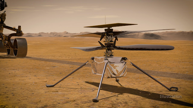 NASA’s Ingenuity Mars Helicopter on the Red Planet’s surface