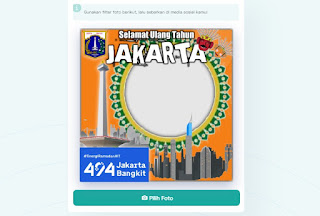 Template Twibbon Kosongan HUT Jakarta  Tema Jakarta Bangkit - kanalmu