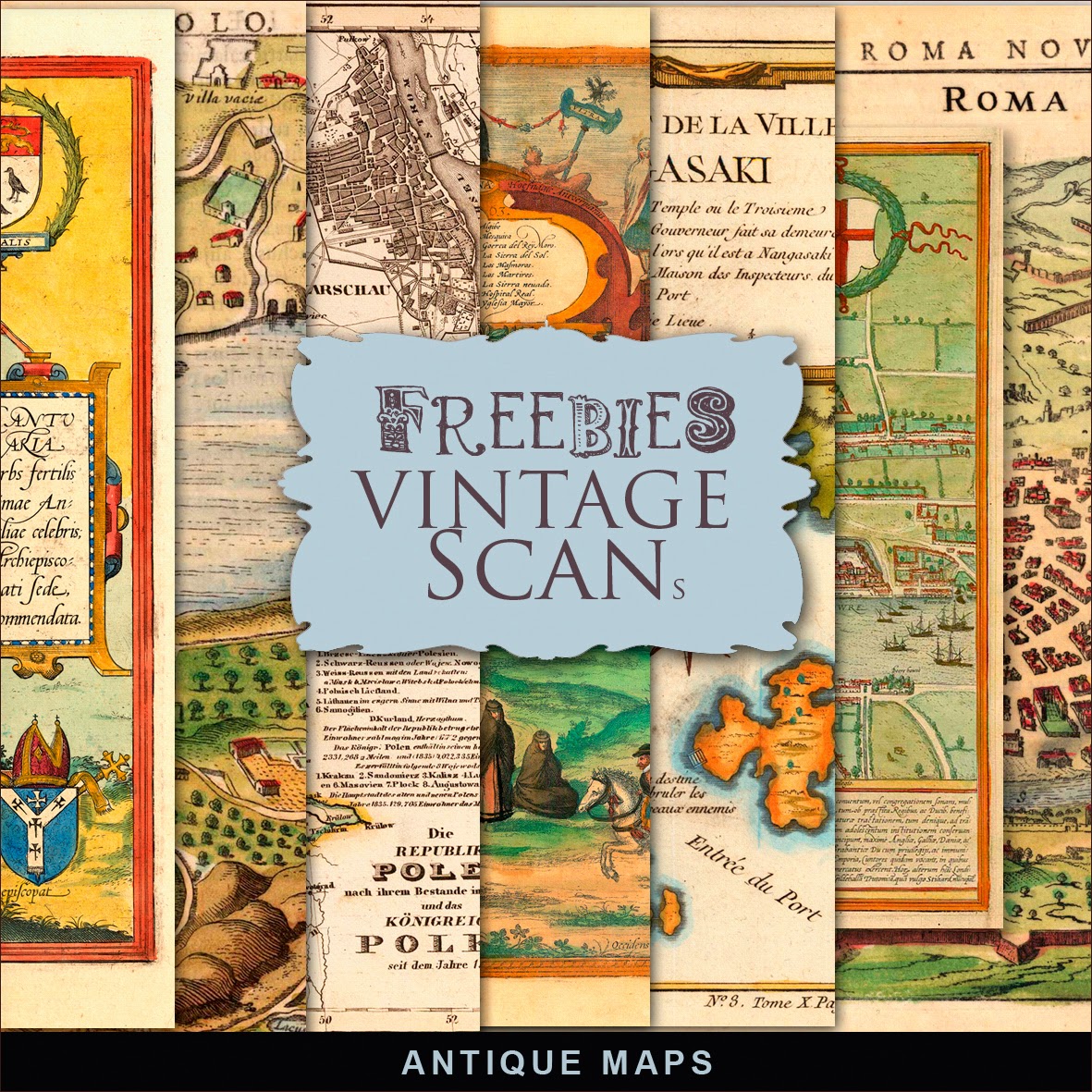 New Freebies Kit of Antique MapsFar Far Hill Free database of