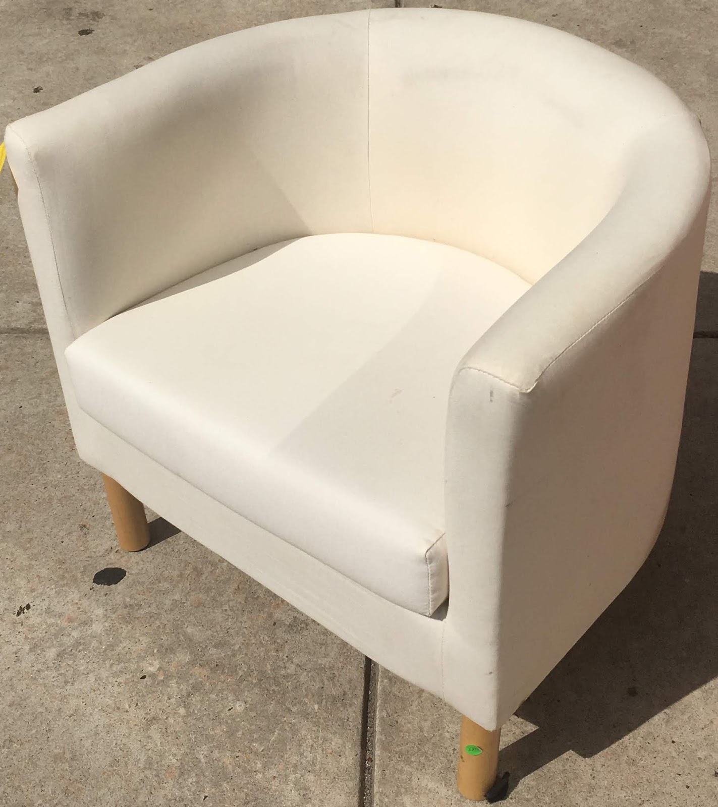 Uhuru Furniture & Collectibles 467195 White IKEA Tub Chair 55 Warehouse SOLD