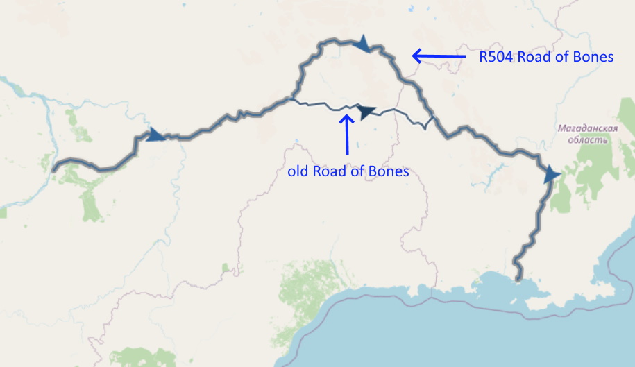 ROB the old Road of Bones and the R504 Kolyma Road