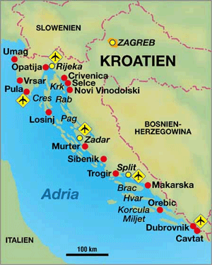 1 Woche Kroatien Karte