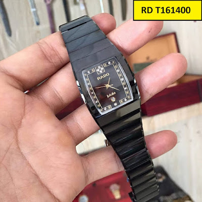 đồng hồ nam dây đá ceramic đen bóng RD T161400
