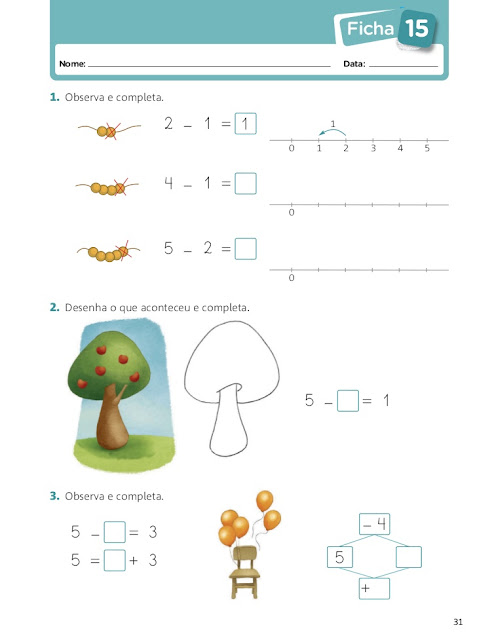 fichas de matematica 1 ano para imprimir