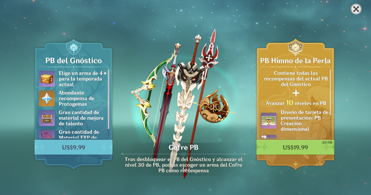 Genshin Impact Armas de Pase de Batalla