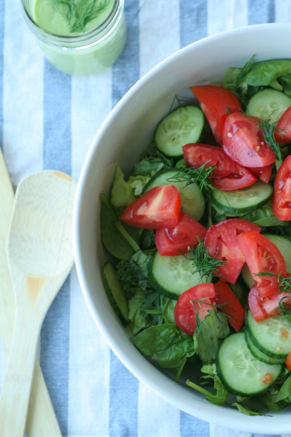 Fresh Garden Salad with Avocado Dill Dressing The Best of This Life