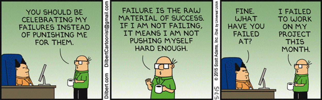 Myself hard. Мои неудачи. Комиксы о Дилберте. Success and failure.