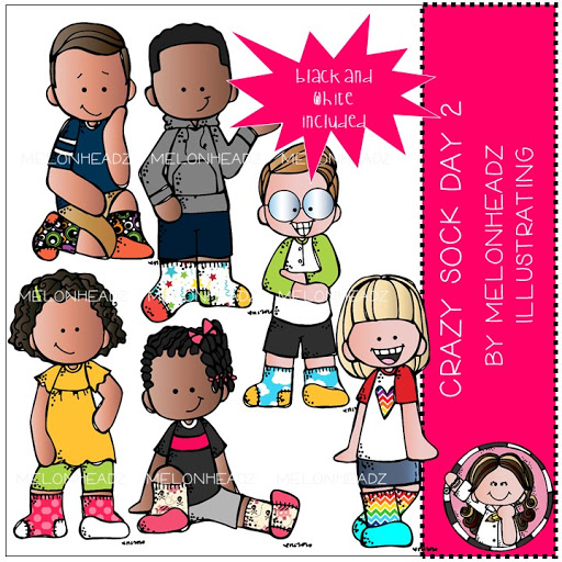 Crazy Sock Day clip art Set 2 Mini