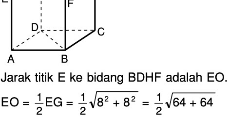 Diketahui kubus abcdefgh dengan panjang rusuk 8 cm